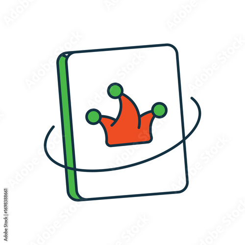 Joker card icon with white background vector stock illustration