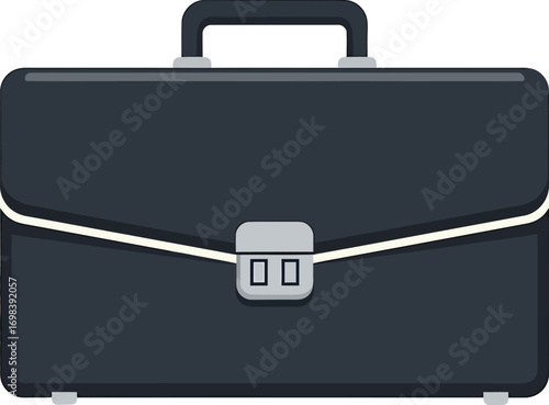 Professional black business briefcase with a silver latch.