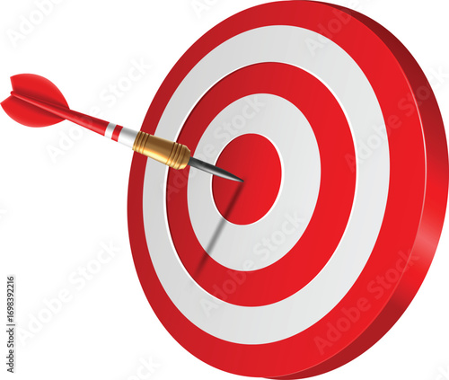 vector illustration of target with dart