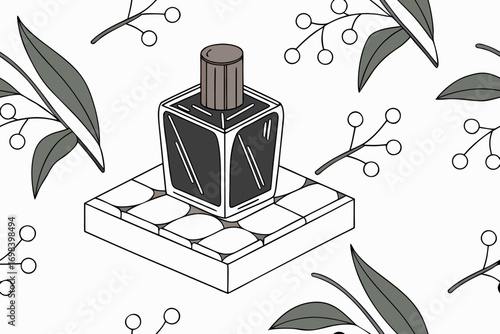 perfume bottle and perfume