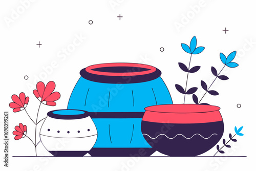 vector illustration of a flower pot