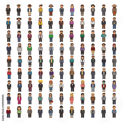 Diverse People Pixel Art Collection.