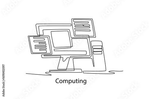 School Subjects concept. Single line draw design. Vector graphic illustration