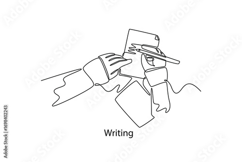 School Subjects concept. Single line draw design. Vector graphic illustration
