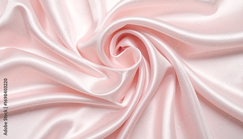 Obraz premium Luxurious Silk Fabric Background: Top view of Elegant White Satin with Soft Folds and Smooth Drapes, Perfect for High-End Fashion and Design Projects