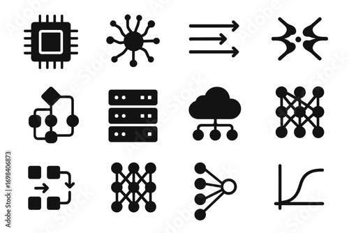 Icon icons input server hidden training chip layer storage data neural cyber