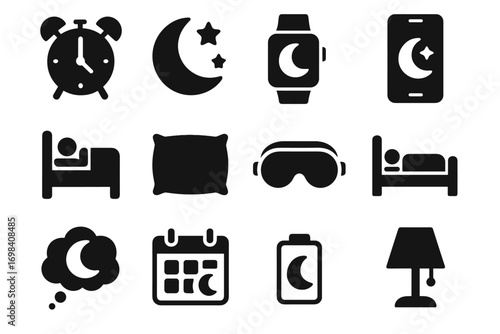 Pillow battery bubble tracker dream icon icons symbol schedule vector calendar sleep