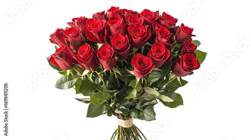 Bouquet of red roses. isolated on transparent background.