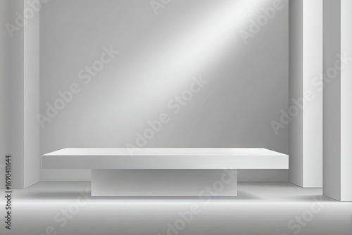 Wallpaper Mural Minimalist white stage podium with dramatic light and shadow. Torontodigital.ca