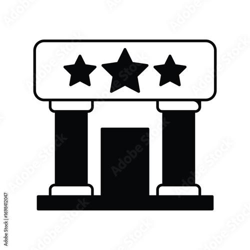 Casino entrance icon with white background vector stock illustration