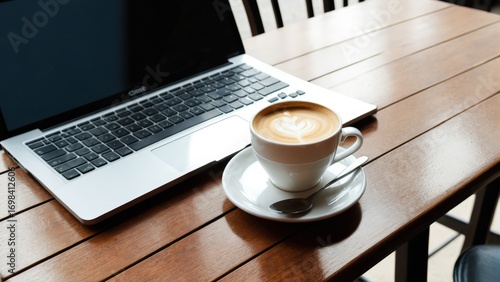 コーヒー, コップ, 飲む, ノートパソコン, オフィス, コンピュータ, エスプレッソ, 朝食, カフェ, ビジネス, 