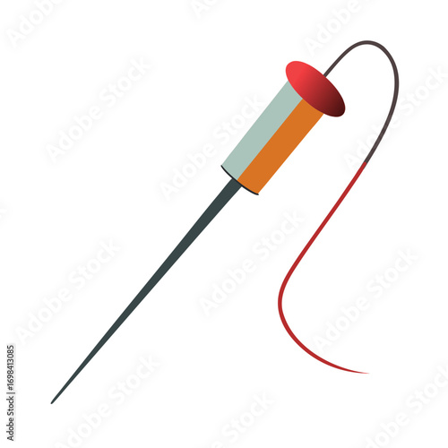 vector illustration of a needle