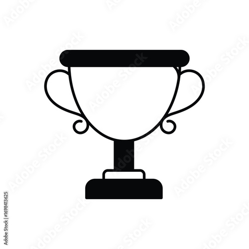 Winner trophy icon with white background vector stock illustration