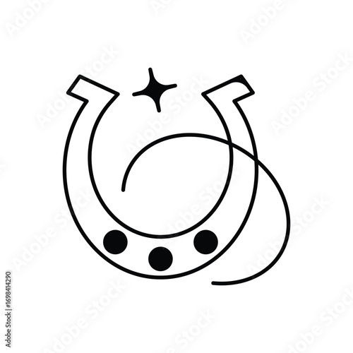 Horseshoe icon with white background vector stock illustration