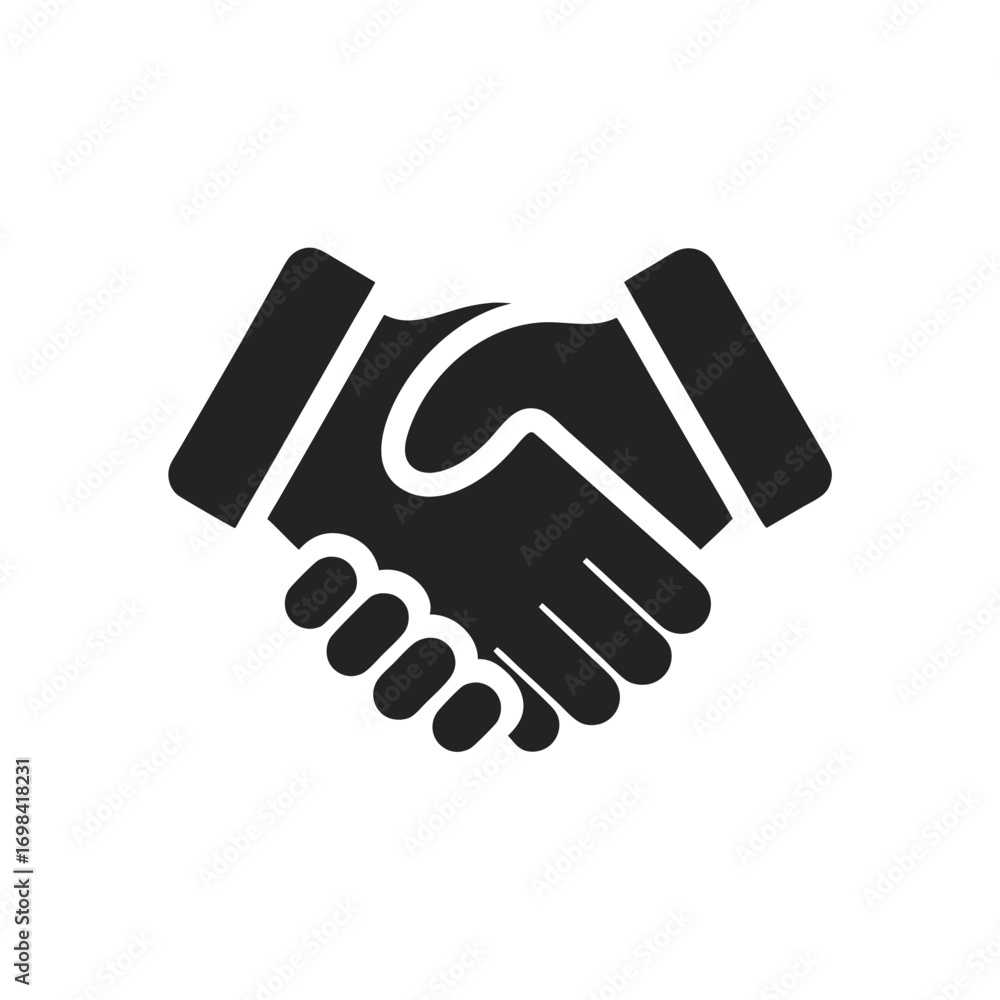 Obraz premium Black handshake icon vector