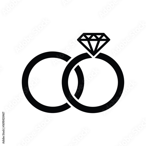 Elegant diamond engagement ring and wedding band symbolizing love and commitment