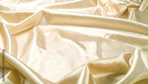 Beige Sateen Fabric Draped Texture Background