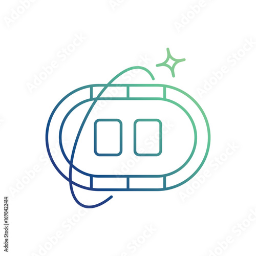 Blackjack Table icon with white background vector stock illustration