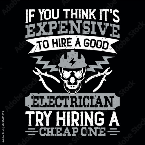 Funny Lineman Repairing Power Lines Electrician T-shirt Design