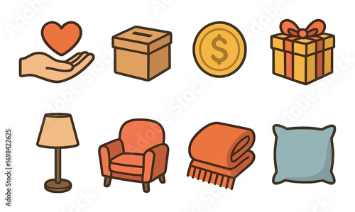 Barbershop tools: scissors, comb, razor, icon set on dark background