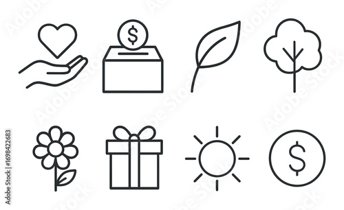 Barber shop tools: scissors, comb, razor, pole, hairdryer, spray, bow, balloon icons