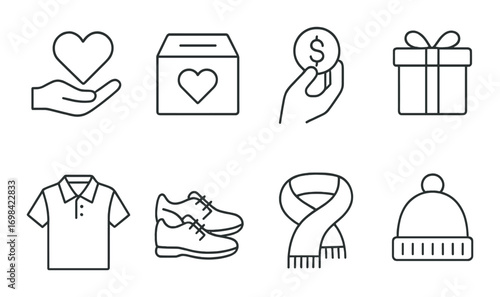Essential barber tools icons: scissors, comb, razor, pole, hairdryer, spray bottle