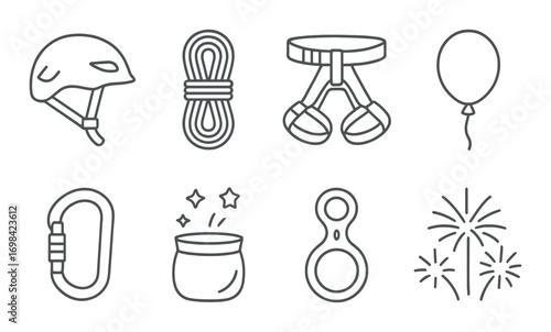 Cute cartoon art tools and expressions: spray can, paint bucket, emojis