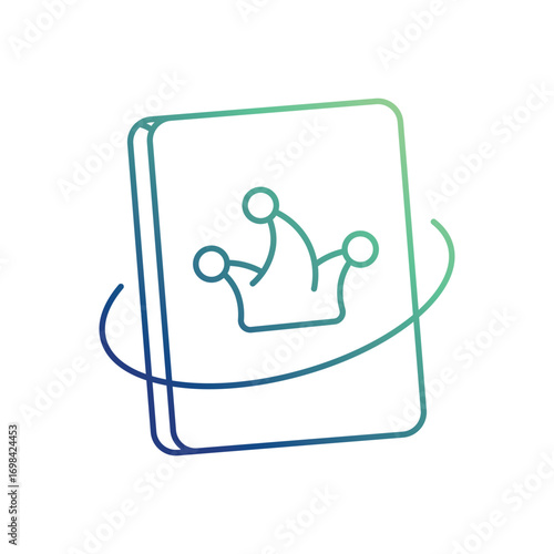 Joker card icon with white background vector stock illustration