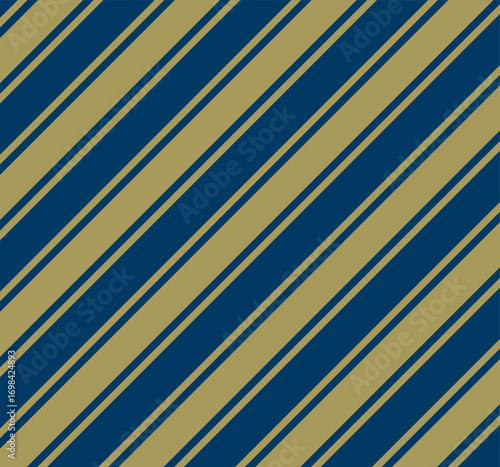 A pattern of diagonal stripes in navy blue and a golden.