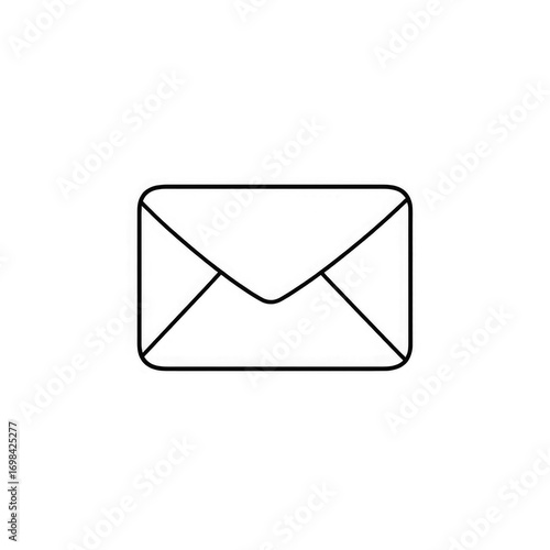 Line art mail icon with transparent background PNG and JPEG image for your business