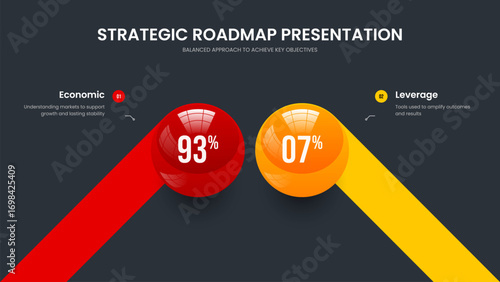 Product Briefing Two Step Infographic Frame Design. Medical Forecast 2 Option Graph Presentation Layout. Science Overview Slide Template Vector Illustration.
