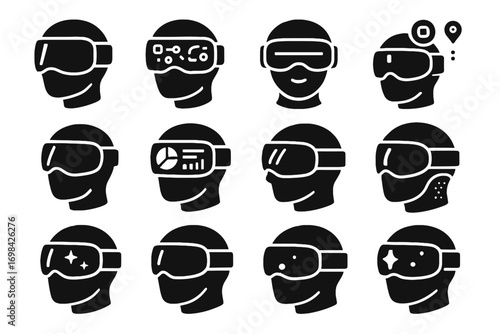 Vector display dashboard futuristic helmet reflective icon interactive wearable interface gesture ai