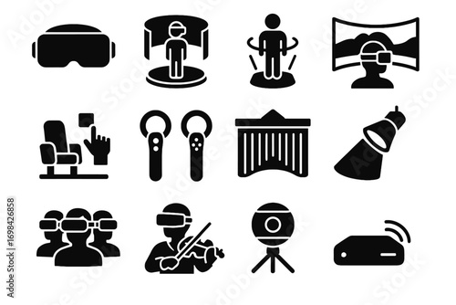 Digital orchestra device interactive reality virtual icon vector motion stage vr