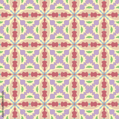 Vintage purple and red round pattern 50%