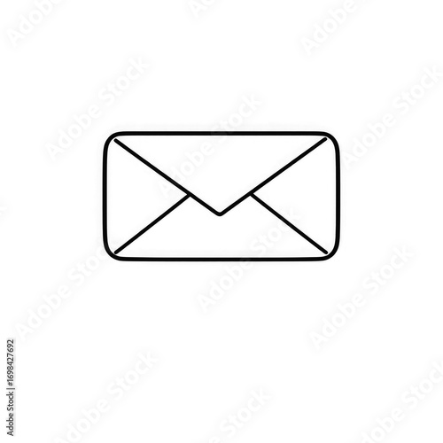 Line art mail icon with transparent background PNG and JPEG image for your business	