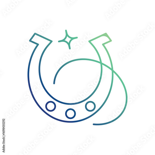 Horseshoe icon with white background vector stock illustration