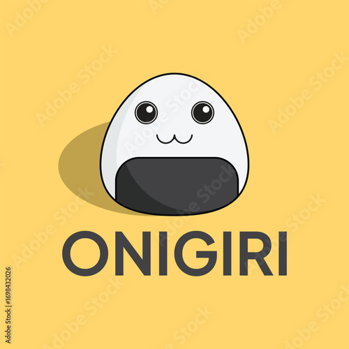 happy baby onigiri cartoon character , cute style design for t shirt, sticker, logo element