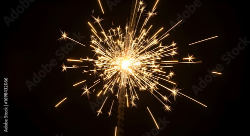 Wallpaper Mural Golden sparkler exploding against a dark backdrop radiating joy and celebration creating festive Torontodigital.ca