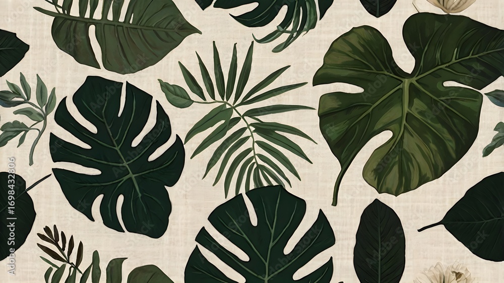 seamless background with leaves