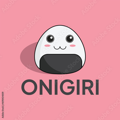 happy baby onigiri cartoon character , cute style design for t shirt, sticker, logo element