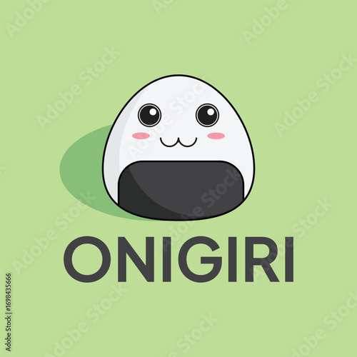 happy baby onigiri cartoon character , cute style design for t shirt, sticker, logo element