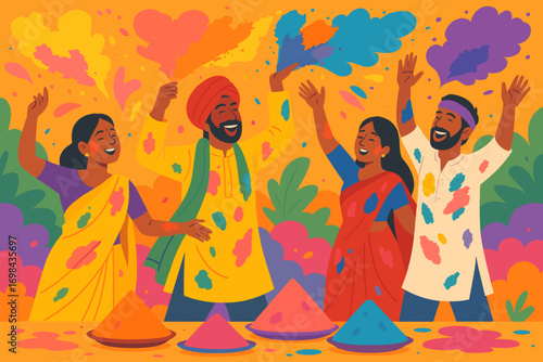 Holi Festival of Colors India Vector