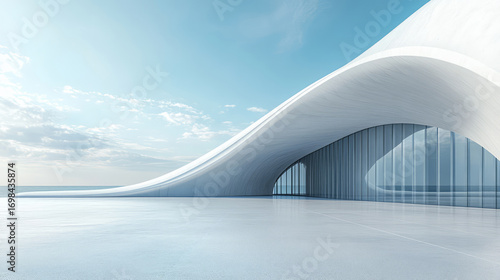 Modern abstract architectural space car advertising background
