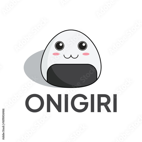 happy baby onigiri cartoon character , cute style design for t shirt, sticker, logo element