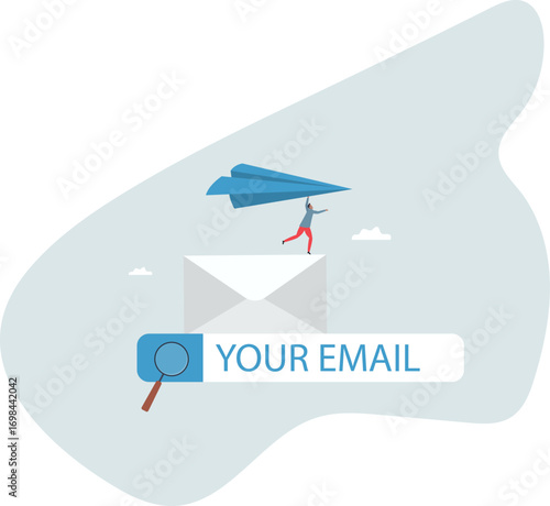Email subscription to send newsletter for promotion and product update, online communication and marketing.about a man and his life.