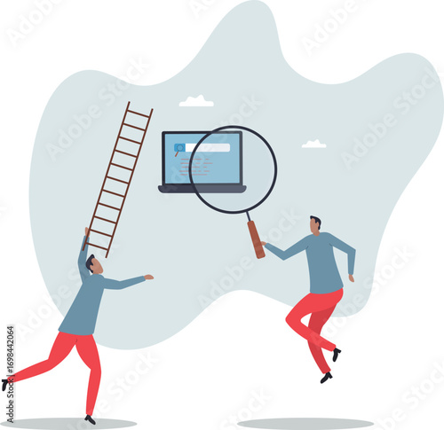 SEO ranking, search engine optimization to improve search result position to be on top and make more traffic to websites .about a man and his life.