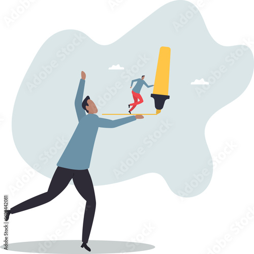 Marker or highlight important information, reminder or note for business message, plan for success, agenda and appointment .about a man and his life.