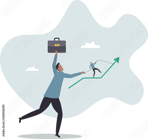 Increase sales or investment profit, growth or improvement, financial interest rate or crypto and stock market return .about a man and his life.