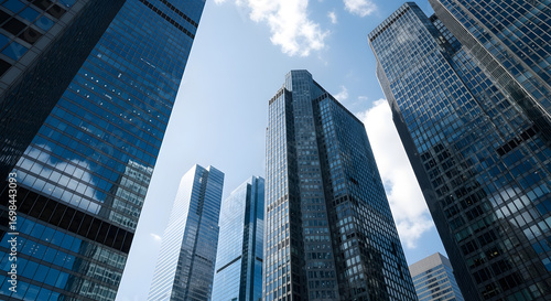 Wallpaper Mural Building facade rise into bright sky showing how majestic it is in city under bright sun Torontodigital.ca