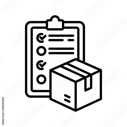 Proof Of Delivery Icons In Outline, Vector Illustration